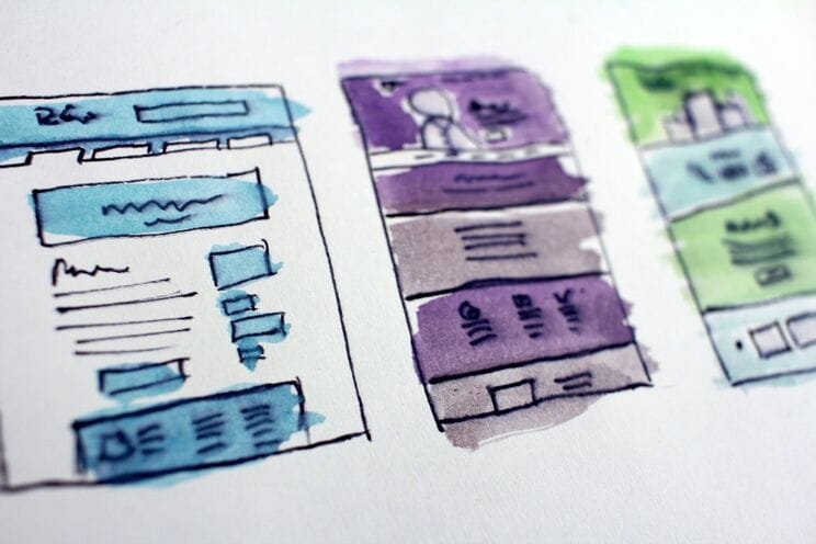 Photo of a wireframe sketch